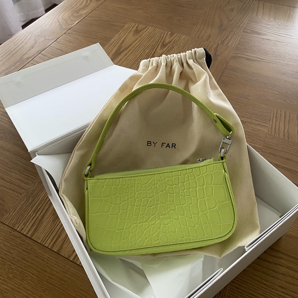 ByFar mini lime green bag